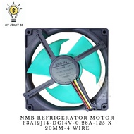 NMB-MAT FRIDGE FAN MOTOR F3A12J14-DC14V-0.28A-125 x 20mm-4 wire