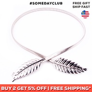 SOMEDAY CLUB Leaf Stretch Waistband - Women Leaves Nature Inspired Vintage Grecian Style Evening Din