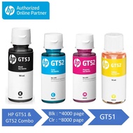 HP GT53 / GT52 Original Ink Bottle (Black/Cyan/Magenta/Yellow) | Compatible with HP Smart Tank Print