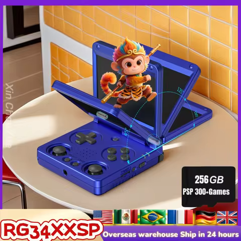 Anbernic RG34XXSP 3.4-Inch IPS Flip Handheld Game Console Linux 64-bit H700 quad-core LPDDR4 Retro G
