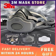 3M RESPIRATOR N95 3200 3701 Half Face Dust Gas Mask Paint Spray