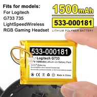 3.7V 1500mAh Replacement Battery For Logitech G733 735 604050 533-000181 LightSpeed Wireless Game He