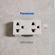 Panasonic WEG15929 ปลั๊กกราวด์คู่รุ่นใหม่ เต้ารับปลั๊กกราวด์คู่