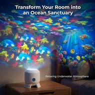 Dynamic Ocean World Projection Touch Lamp Rechargeable USB LED Night Light For Bedroom Decor Underwa