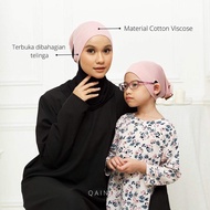 Inner Cotton 5 Helai RM55 Nuha 2.0 Lycra Viscose Anak Tudung Tak Sakit Telinga Dan Tidak Berdagu Kai