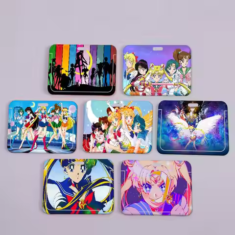 M-MoonS Anime S-SailorS Work Card Case For Exhibition ID Card Lanyard Badge Card Holder Pass Card Se
