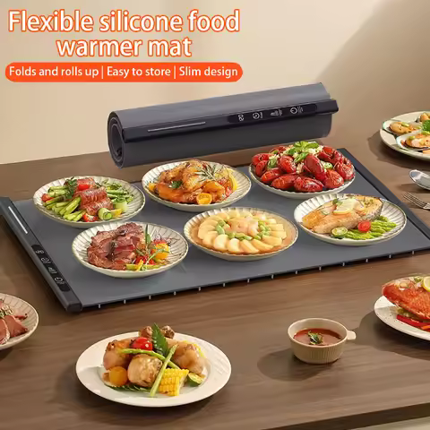 Electric Warming Tray Food Warmer Foldable Food Warming Mat Silicone Electric Food Plate Warmer with