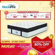 NeckPro Ariem Pocket Spring Mattress |16 Inches (40cm) | Natural Latex + HD PU Foam Plush Top Cushio