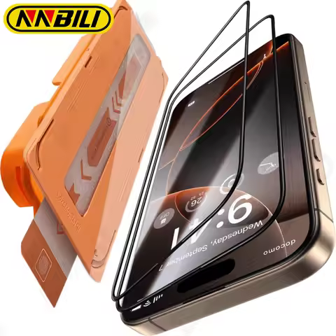 NNBILI 2pcs Shatterproof Tempered Glass suitable for iPhone 13 14 15 16 17 Pro Max 16e 17Air Screen 