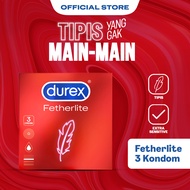 Durex Fetherlite Kondom Super Tipis Kondom Aman Pria 3s - Condom with Lubricant