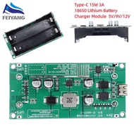 Type-C 15W 3A 18650 Lithium Battery Charger Module DC-DC Step Up Booster Fast Charge UPS Power Suppl