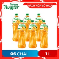 LỐC 6 CHAI NƯỚC CAM ÉP ORANGE JUICE TROPICANA TWISTER 1L