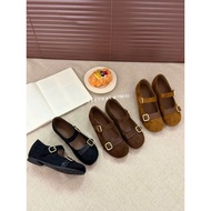 Women's flat, QBel suede brand, two straps 73061 5/9