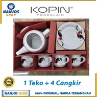 KOPIN - CANGKIR TEKO KERAMIK TEH TEA KOPI KOPIN KUKURUYUK AYAM SET KPH