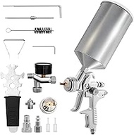 VEVOR HVLP Spray Gun, High Performance Automotive Paint Gun with 1.3/1.7mm Stainless Fluid Tip Sets, 1000cc Cup, MPS Adapter and Air Regulator for Primer, Clear &amp; Top Coat, Touch Up