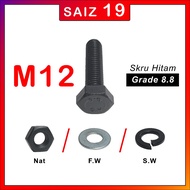 M12 HEXAGON BOLT AND NUT/SCREW/SCREW NUT/SKRU GRADE 8.8