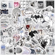 【Ready Stock】10pcs black white cool INS Sticker Retro Sticker 3D Cute Aesthetic Laptop/Phone/Ipad Sticker