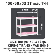 Kệ Sắt V Lỗ Trắng Hồng 5/4/3 Tầng JIROSHI Nhật Bản - Kệ Sắt Đa Năng Kệ Đựng đồ Kệ Bếp.