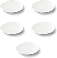 Mino Ware 81-020-101 Miyama Plate, 5 pcs, 4.3 x 4.1 inches (11 x 10.5 cm), Feuille Fille, White Porc
