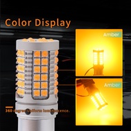 Canbus DRL LED P21W PY21W BA15S BAU15S T20 7440 W21W T25 69LED Dual โหมดกลางวันวิ่งไฟเลี้ยวไฟสัญญาณ