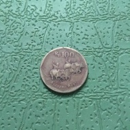 Uang Koin Kuno 100 Rupiah Gambar Karapan Sapi Tahun 1995