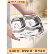 211 Fat-Reducing Dinner Plate Compartment Weight-Reducing Special Stainless Steel Fitness Diet Quant