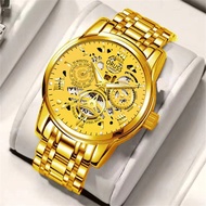 Đồng Hồ Pin Nam Cao Cấp ORUSS Sang Trọng Mặt Số Tròn Có Lịch Ngày ĐK30mm Dây Thép Không Rỉ -DH30