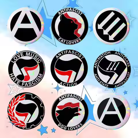 Antifa Aktion FCKNZS Pins New Brooches Soft Button Pin Funny Silly Gnarpy On A Skateboard Meme Badge
