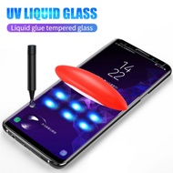 กาวเต็มจอ ฟิล์ม กระจกนิรภัย UV Glass Samsung Galaxy S23 S22 S21 S20 S10 S9 S8 Note 10 9 7 Plus 20 Ultra