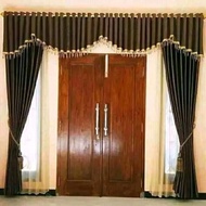 Main Door Curtain with Separate Fringe and Lace, Blackout Material, Size 1 Set L300 田250cm