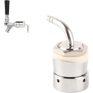 AYNEFY Beer Tap Tower Shank,1/4 inch Thread Stainless Steel Draft Beer Tap Tower Shank Assembly Home