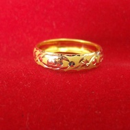 Tiara-Jaya-Mas : Cincin Wanita Emas Rol Bulat Ukir Cincin Kawin Bulat Ukir Untuk Dewasa Cincin Wanit