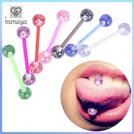 [MinaZ] 8PCS/Set Colorful Glitters Acrylic Barbell Ball Tongue Rings Piercing Jewelry PH