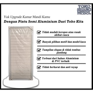 Terlaris Pintu Kamar Mandi Aluminium Pvc Warna Putih Emas Anti Air &amp;