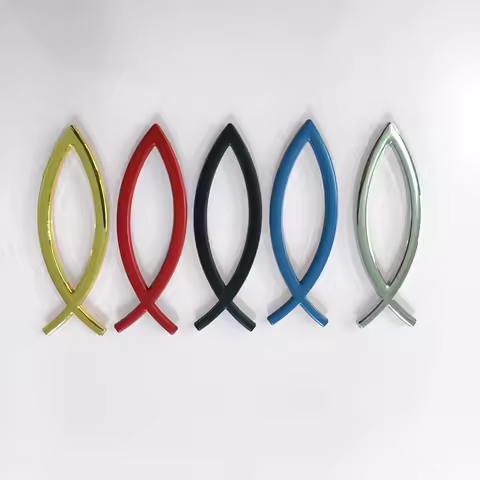 1PCS "Fish" Shape Car Sticker Metal Decal Sticker 3D Fish Car Decal Emblem