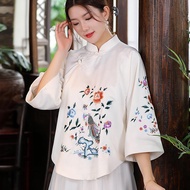 Women embroidery top hanfu top cheongsam blouse top hanfu top women top