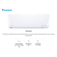 DAIKIN R32 1HP /1.5HP Inverter Wall Mounted Air Conditioners FTKU Series, 3D Airflow