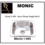 Monic I-490 - Inset Mount Single Bowl / FREE EXPRESS DELIVERY