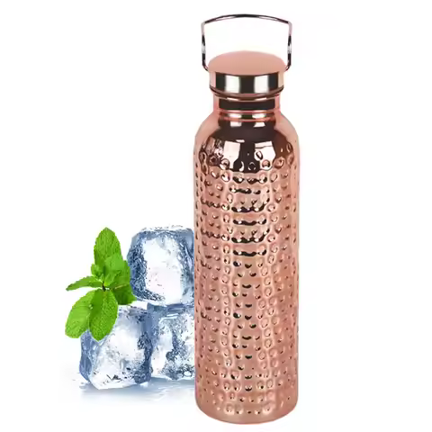 800ml Copper Bottle Leak-Proof Insulated Copper Water Bottle Portable Leakproof Cup For Gym Camping 