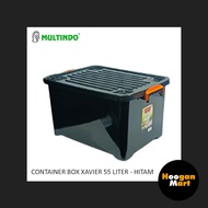 [ Box ] 55 Liter Xavier Black Plastic Container Box ( SX - 105 HT ) - Multindo