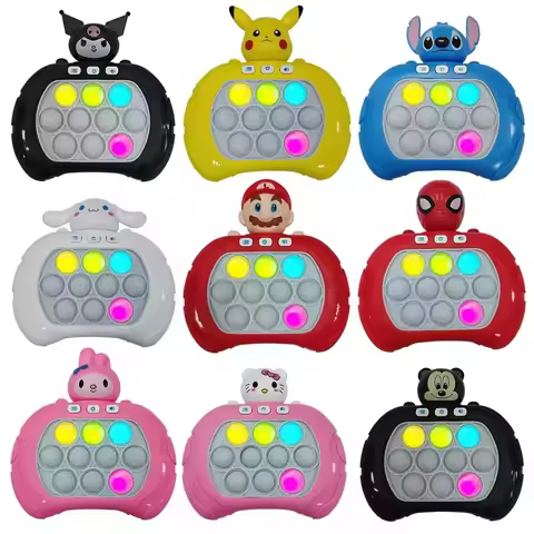 Spider Man & Stitch Quick Push Game Pop Up Fidget Bubble Electronic Pop it Pro Game Light AntiStress