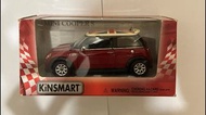 KiNSMART Mini Cooper S 5 英吋(約 12.7 公分)1:28 比例壓鑄金屬模型玩具車英國國旗紅色  頂少黃 優惠價$80