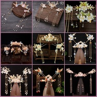 Chinese Style Children Hanfu Headdress Ancient Costume Tassel Hairpin Accessories Set Juan Cloth Han