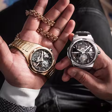 BONEST GATTI Brand BG7004 Mechanical Wristwatches Automatic Movement Luxury Sapphire Watches Skeleto