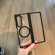 For Samsung Galaxy Z Fold 7 6 5 4 Magnets Case Transparent Folding Hinge Magnet Wireless Charging Sh