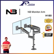 NB North Bayou H180 Gas Strut Dual Monitor Bracket Double Arm 360' Vertical Horizon Adjust 22"~32" I