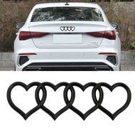 【Audi】New Audi logo love four ring tail logo, heart-shaped logo, decorative rear tail logo For Audi A3A4A6LQ5 Yel5