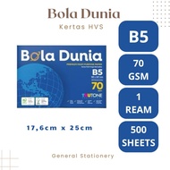 Globe Paper HVS B5 70 gsm Photo Paper/ PhotoCopy HVS World Ball B5 70 gsm 1 Ream/
