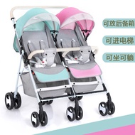 Yibaolai Baby Stroller Twin Baby Stroller Double Sitting Double Lying Double Can Enter the Elevator Can Be Put in the Trunk