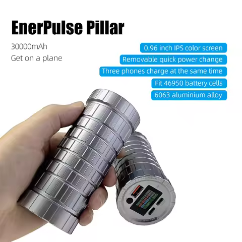 46950 4680 46120 DIY Powerbank Kit PD23W 0.96inch IPS Color Screen Aluminum Shell No Welding No Batt